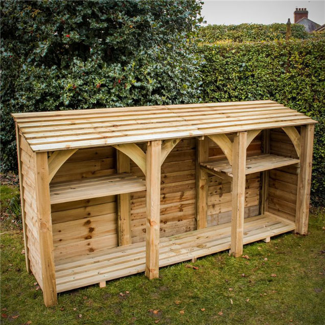Order a Our XL log store offers an enormous amount of storage, with a smart design - the raised base allows for optimal air-flow, meaning when it comes time to burn it, you will get maximum heat output from your logs! The increased storage space also means this store can hold a huge 2 cubic metres of logs. Each log store is crafted from fully pressure treated timber, meaning you will get the best of quality, with incredible durability.